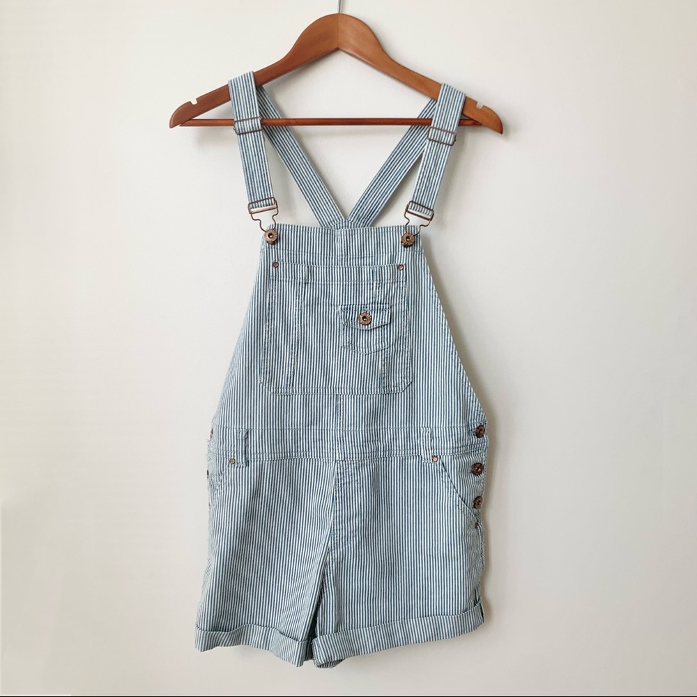 PRIMARK | PINSTRIPE SHORT OVERALLS TWILL DENIM